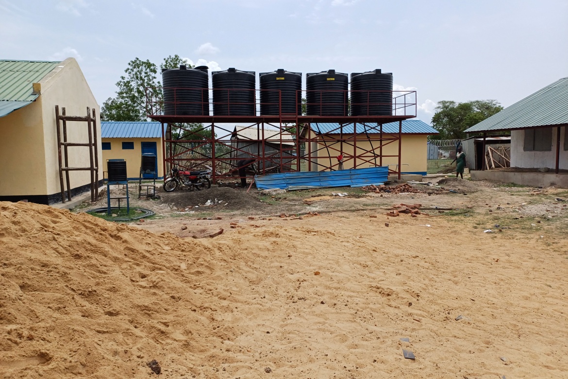 A water harvest facility ensures a sustainable water source for Malakia Girls Primary School, Upper Nile State. Credit: World Vision